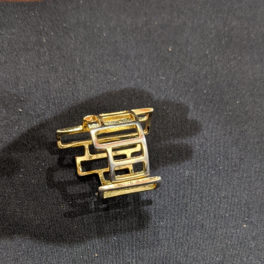 Gold Geometric Statement Ring - image 2